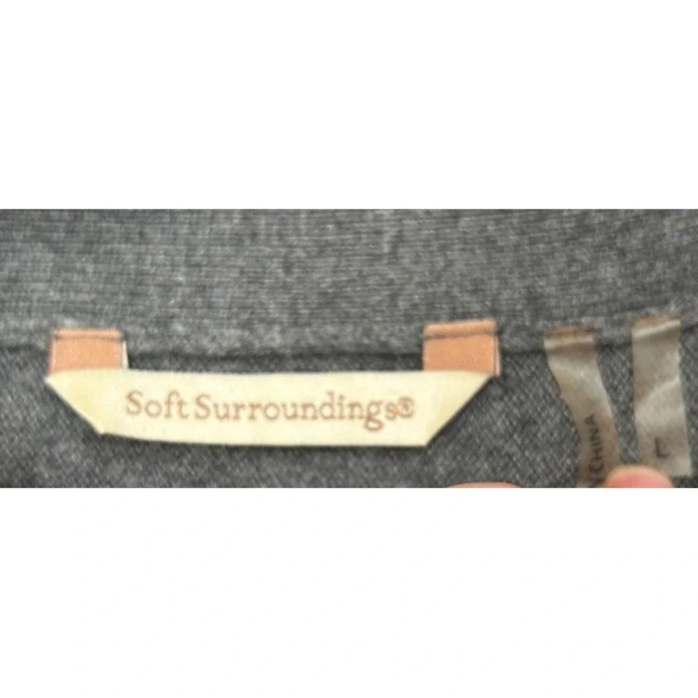 Soft Surroundings Sweater Tunic Women L Gray Cowl Neck Wool Cashmere Blend Cozy‎
